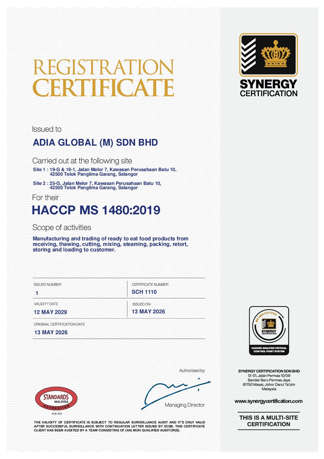 NEW Cert_HACCP Adia Global_Multisite_New 1110